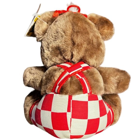 1979 DAKIN Purina Ralston Bear Plush Brown Teddy Stuffed Animal Toy Red White - Picture 5 of 10